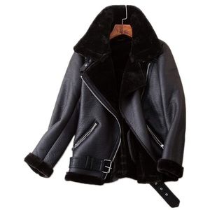 Faux Shearling Moto Jacket